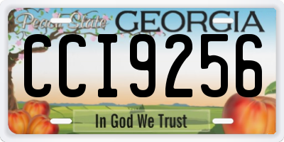 GA license plate CCI9256
