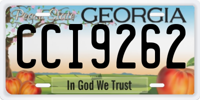 GA license plate CCI9262