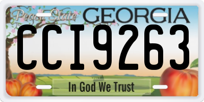 GA license plate CCI9263