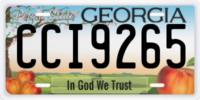 GA license plate CCI9265