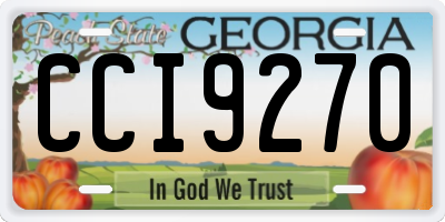 GA license plate CCI9270