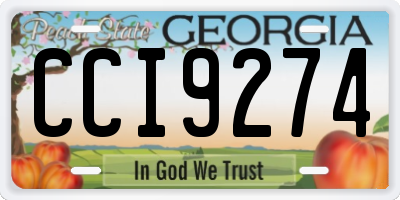 GA license plate CCI9274
