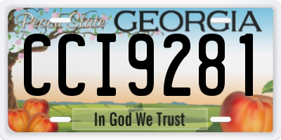 GA license plate CCI9281