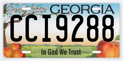 GA license plate CCI9288