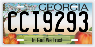 GA license plate CCI9293