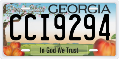 GA license plate CCI9294