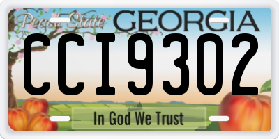 GA license plate CCI9302