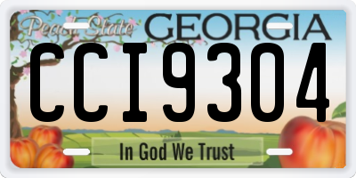 GA license plate CCI9304