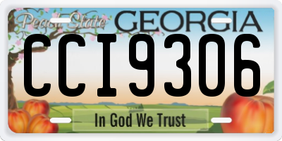 GA license plate CCI9306