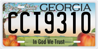 GA license plate CCI9310