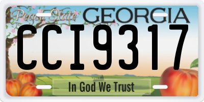GA license plate CCI9317