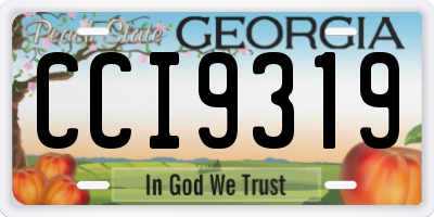 GA license plate CCI9319