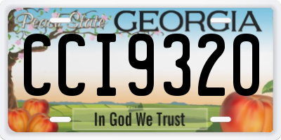 GA license plate CCI9320