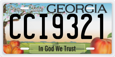 GA license plate CCI9321