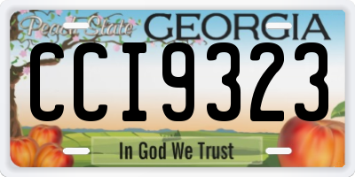 GA license plate CCI9323
