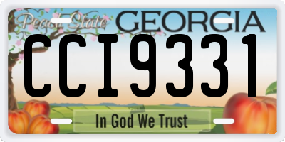 GA license plate CCI9331