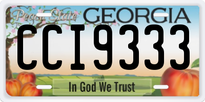 GA license plate CCI9333