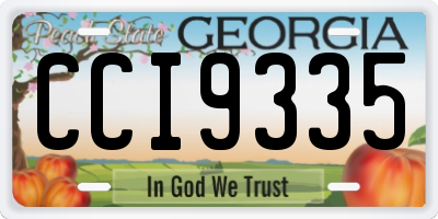 GA license plate CCI9335