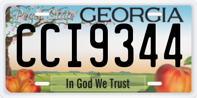 GA license plate CCI9344