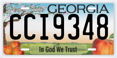 GA license plate CCI9348