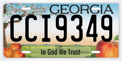 GA license plate CCI9349