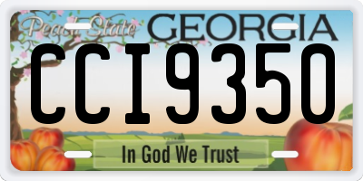 GA license plate CCI9350