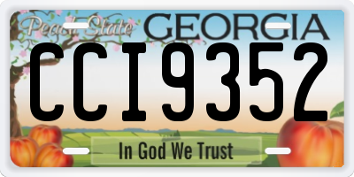 GA license plate CCI9352