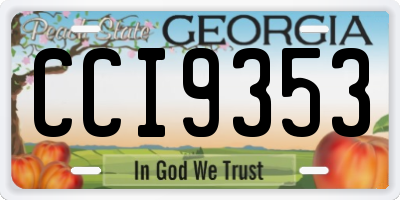 GA license plate CCI9353