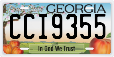 GA license plate CCI9355