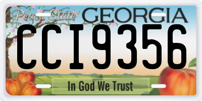 GA license plate CCI9356