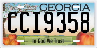 GA license plate CCI9358