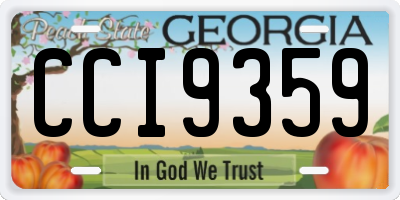 GA license plate CCI9359