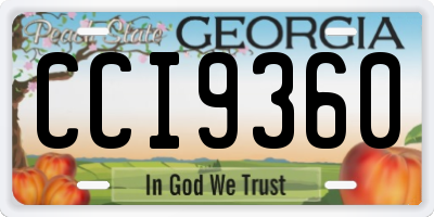 GA license plate CCI9360