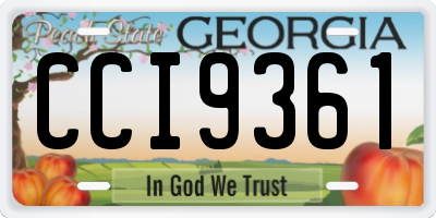 GA license plate CCI9361