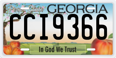 GA license plate CCI9366
