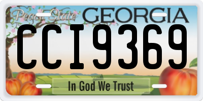 GA license plate CCI9369