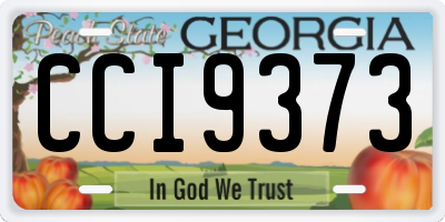 GA license plate CCI9373