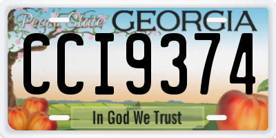 GA license plate CCI9374