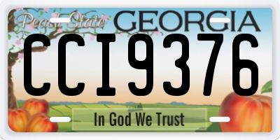 GA license plate CCI9376