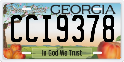 GA license plate CCI9378