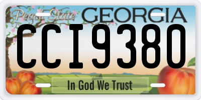 GA license plate CCI9380