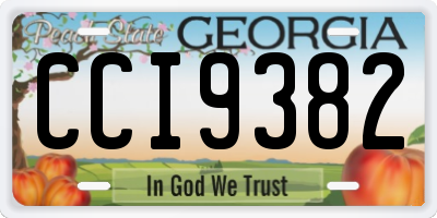 GA license plate CCI9382