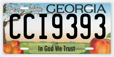 GA license plate CCI9393