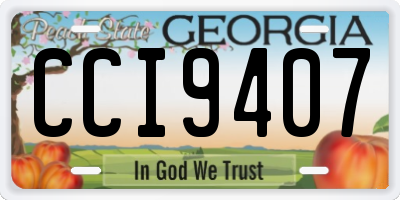 GA license plate CCI9407