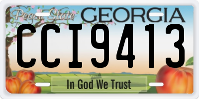 GA license plate CCI9413
