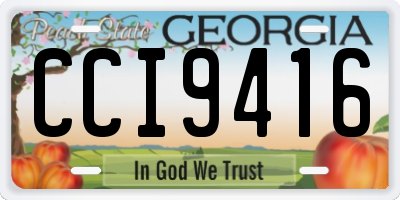 GA license plate CCI9416