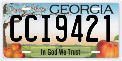 GA license plate CCI9421