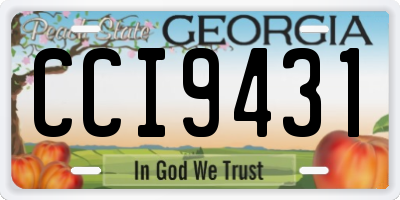 GA license plate CCI9431