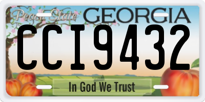 GA license plate CCI9432
