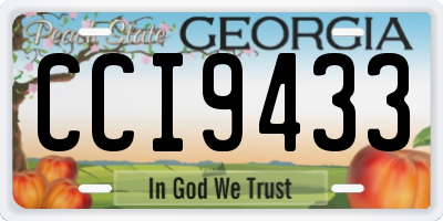GA license plate CCI9433